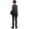 imageSTACY ADAMS Boys Classic 5Piece Suit Set  Blazer Vest Pants Shirt ampamp TieBlack