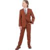 imageSTACY ADAMS Boys Classic 5Piece Suit Set  Blazer Vest Pants Shirt ampamp TieBrown