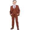 imageSTACY ADAMS Boys Classic 5Piece Suit Set  Blazer Vest Pants Shirt ampamp TieBrown
