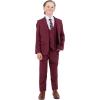 imageSTACY ADAMS Boys Classic 5Piece Suit Set  Blazer Vest Pants Shirt ampamp TieBurgundy