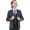 imageSTACY ADAMS Boys Classic 5Piece Suit Set  Blazer Vest Pants Shirt ampamp TieCharcoal Grey