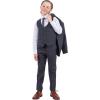 imageSTACY ADAMS Boys Classic 5Piece Suit Set  Blazer Vest Pants Shirt ampamp TieCharcoal Grey