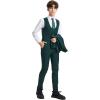 imageSTACY ADAMS Boys Classic 5Piece Suit Set  Blazer Vest Pants Shirt ampamp TieGreen