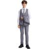 imageSTACY ADAMS Boys Classic 5Piece Suit Set  Blazer Vest Pants Shirt ampamp TieGrey