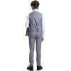 imageSTACY ADAMS Boys Classic 5Piece Suit Set  Blazer Vest Pants Shirt ampamp TieGrey