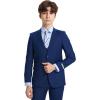 imageSTACY ADAMS Boys Classic 5Piece Suit Set  Blazer Vest Pants Shirt ampamp TieIndigo Blue