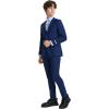 imageSTACY ADAMS Boys Classic 5Piece Suit Set  Blazer Vest Pants Shirt ampamp TieIndigo Blue