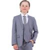 imageSTACY ADAMS Boys Classic 5Piece Suit Set  Blazer Vest Pants Shirt ampamp TieMedium Grey