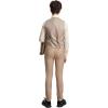 imageSTACY ADAMS Boys Classic 5Piece Suit Set  Blazer Vest Pants Shirt ampamp TieMedium Tan