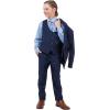 imageSTACY ADAMS Boys Classic 5Piece Suit Set  Blazer Vest Pants Shirt ampamp TieNavy