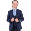 imageSTACY ADAMS Boys Classic 5Piece Suit Set  Blazer Vest Pants Shirt ampamp TieNavy