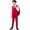imageSTACY ADAMS Boys Classic 5Piece Suit Set  Blazer Vest Pants Shirt ampamp TieRed