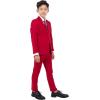 imageSTACY ADAMS Boys Classic 5Piece Suit Set  Blazer Vest Pants Shirt ampamp TieRed