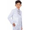 imageSTACY ADAMS Boys Classic 5Piece Suit Set  Blazer Vest Pants Shirt ampamp TieWhite
