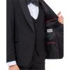 imageSTACY ADAMS Boys Classic 5Piece Tuxedo Set  Blazer Vest Pants Shirt ampamp TieBlack