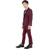 imageSTACY ADAMS Boys Classic 5Piece Tuxedo Set  Blazer Vest Pants Shirt ampamp TieBurgundy