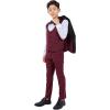 imageSTACY ADAMS Boys Classic 5Piece Tuxedo Set  Blazer Vest Pants Shirt ampamp TieBurgundy