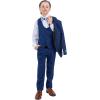 imageSTACY ADAMS Boys Classic 5Piece Tuxedo Set  Blazer Vest Pants Shirt ampamp TieIndigo Blue