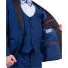 imageSTACY ADAMS Boys Classic 5Piece Tuxedo Set  Blazer Vest Pants Shirt ampamp TieIndigo Blue