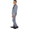 imageSTACY ADAMS Boys Classic 5Piece Tuxedo Set  Blazer Vest Pants Shirt ampamp TieMedium Grey