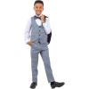 imageSTACY ADAMS Boys Classic 5Piece Tuxedo Set  Blazer Vest Pants Shirt ampamp TieMedium Grey