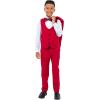 imageSTACY ADAMS Boys Classic 5Piece Tuxedo Set  Blazer Vest Pants Shirt ampamp TieRed
