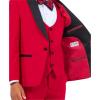 imageSTACY ADAMS Boys Classic 5Piece Tuxedo Set  Blazer Vest Pants Shirt ampamp TieRed