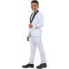 imageSTACY ADAMS Boys Classic 5Piece Tuxedo Set  Blazer Vest Pants Shirt ampamp TieWhite