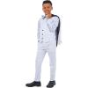 imageSTACY ADAMS Boys Classic 5Piece Tuxedo Set  Blazer Vest Pants Shirt ampamp TieWhite