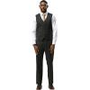 imageSTACY ADAMS Mens Hackman Classic Modern 3Piece Suit  Slim Fit Windowpane Design Tailored Jacket Vest and TrousersGreen