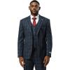 imageSTACY ADAMS Mens Hackman Classic Modern 3Piece Suit  Slim Fit Windowpane Design Tailored Jacket Vest and TrousersNavy