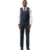 imageSTACY ADAMS Mens Hackman Classic Modern 3Piece Suit  Slim Fit Windowpane Design Tailored Jacket Vest and TrousersNavy