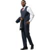 imageSTACY ADAMS Mens Hackman Classic Modern 3Piece Suit  Slim Fit Windowpane Design Tailored Jacket Vest and TrousersNavy