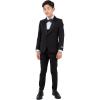 imageSTACY ADAMS Boys Classic 5Piece Tuxedo Set  Blazer Vest Pants Shirt ampamp TieBlack
