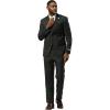 imageSTACY ADAMS Mens Hackman Classic Modern 3Piece Suit  Slim Fit Windowpane Design Tailored Jacket Vest and TrousersGreen