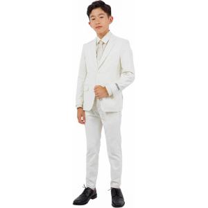 imageSTACY ADAMS Boys Classic 5Piece Suit Set  Blazer Vest Pants Shirt ampamp TieIvory