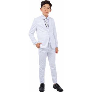 imageSTACY ADAMS Boys Classic 5Piece Suit Set  Blazer Vest Pants Shirt ampamp TieWhite