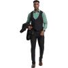 imageSTACY ADAMS Mens Classic 3Piece Suit  Sharp Tailored Jacket Sleek Vest and Modern SlimFit TrousersBlack