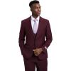 imageSTACY ADAMS Mens Classic 3Piece Suit  Sharp Tailored Jacket Sleek Vest and Modern SlimFit TrousersBurgundy