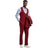 imageSTACY ADAMS Mens Classic 3Piece Suit  Sharp Tailored Jacket Sleek Vest and Modern SlimFit TrousersCherry Red