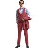 imageSTACY ADAMS Mens Classic 3Piece Suit  Sharp Tailored Jacket Sleek Vest and Modern SlimFit TrousersCoral