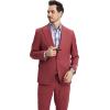 imageSTACY ADAMS Mens Classic 3Piece Suit  Sharp Tailored Jacket Sleek Vest and Modern SlimFit TrousersCoral