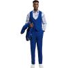imageSTACY ADAMS Mens Classic 3Piece Suit  Sharp Tailored Jacket Sleek Vest and Modern SlimFit TrousersIndigo Blue