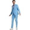 imageSTACY ADAMS Mens Classic 3Piece Suit  Sharp Tailored Jacket Sleek Vest and Modern SlimFit TrousersSky Blue