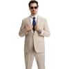 imageSTACY ADAMS Mens Classic 3Piece Suit  Sharp Tailored Jacket Sleek Vest and Modern SlimFit TrousersTan