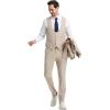 imageSTACY ADAMS Mens Classic 3Piece Suit  Sharp Tailored Jacket Sleek Vest and Modern SlimFit TrousersTan