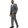 imageSTACY ADAMS Mens Classic Modern 3Piece Suit  Slim Fit Glen Check Tailored Jacket Vest and SlimFit TrousersGrey With Orange