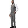 imageSTACY ADAMS Mens Classic Modern 3Piece Suit  Slim Fit Glen Check Tailored Jacket Vest and SlimFit TrousersGrey With Orange