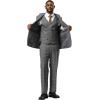imageSTACY ADAMS Mens Classic Modern 3Piece Suit  Slim Fit Glen Check Tailored Jacket Vest and SlimFit TrousersGrey With Orange