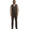imageSTACY ADAMS Mens Classic Modern 3Piece Suit  Slim Fit Glen Plaid Tailored Jacket Vest and SlimFit TrousersBrown